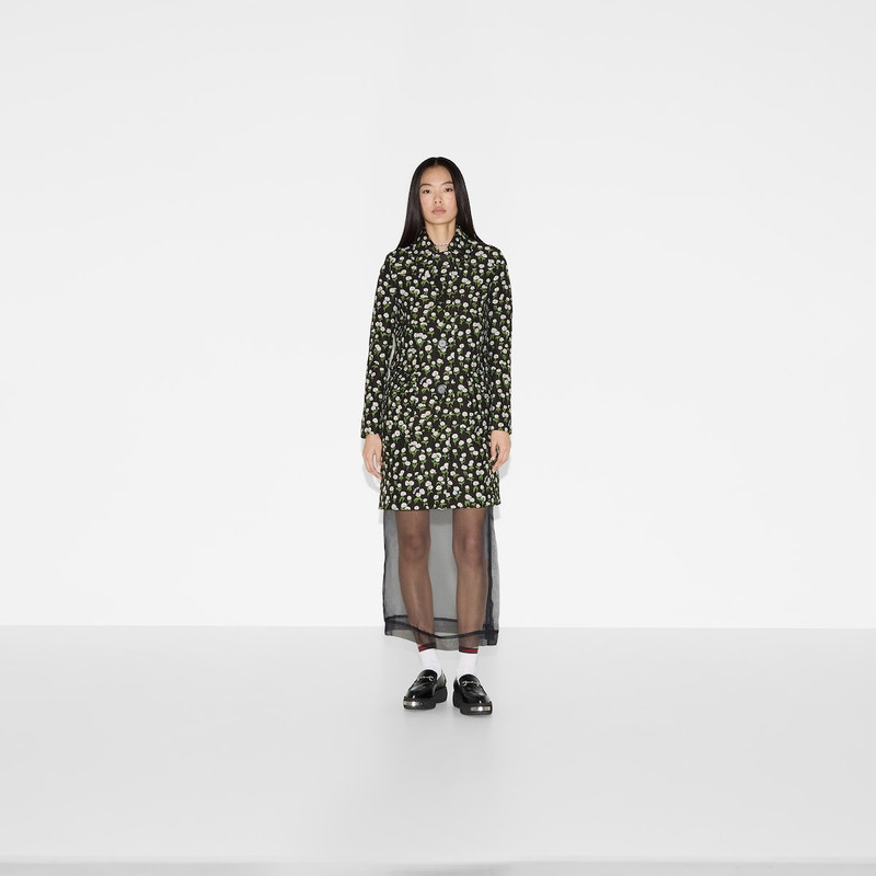 GUCCI Floral crêpe single-breasted coat outlook
