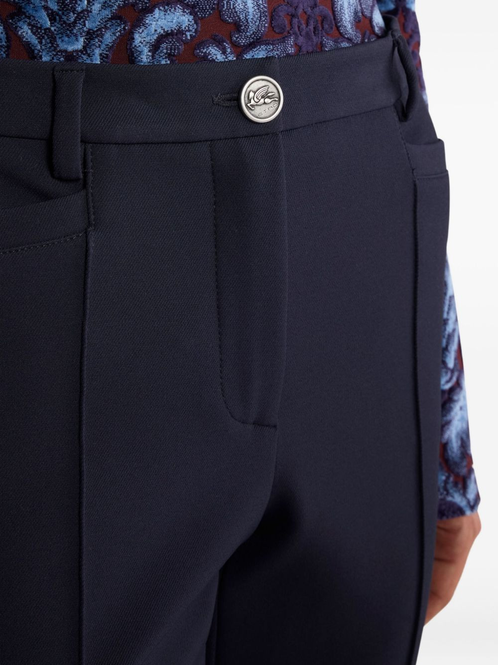 button-fastening flared trousers - 5