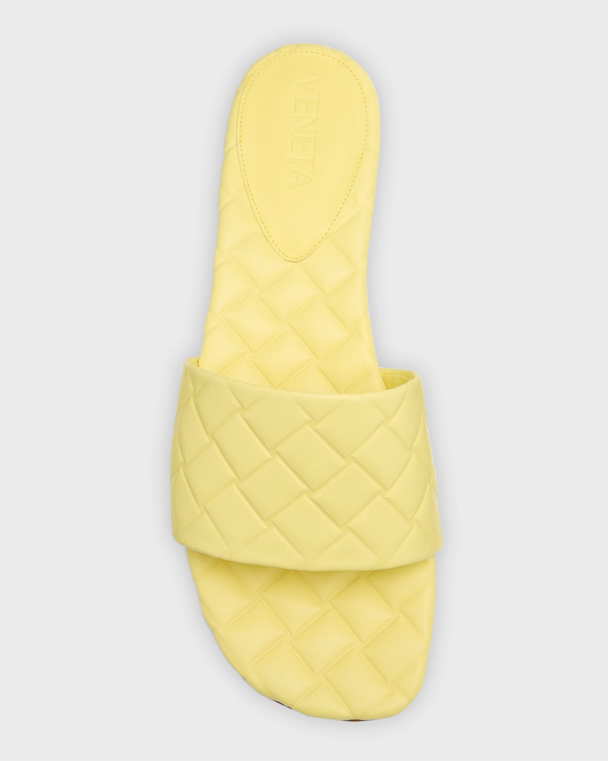 Quilted Leather Flat Slide Sandals - 6