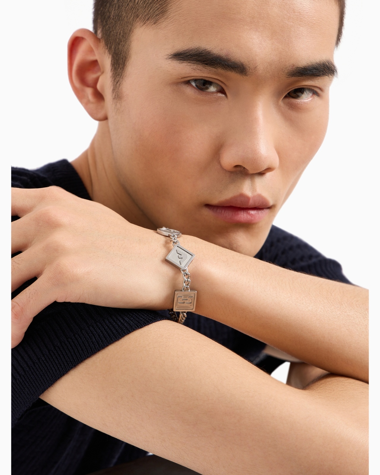 STAINLESS STEEL STATION CHAIN BRACELET - 4
