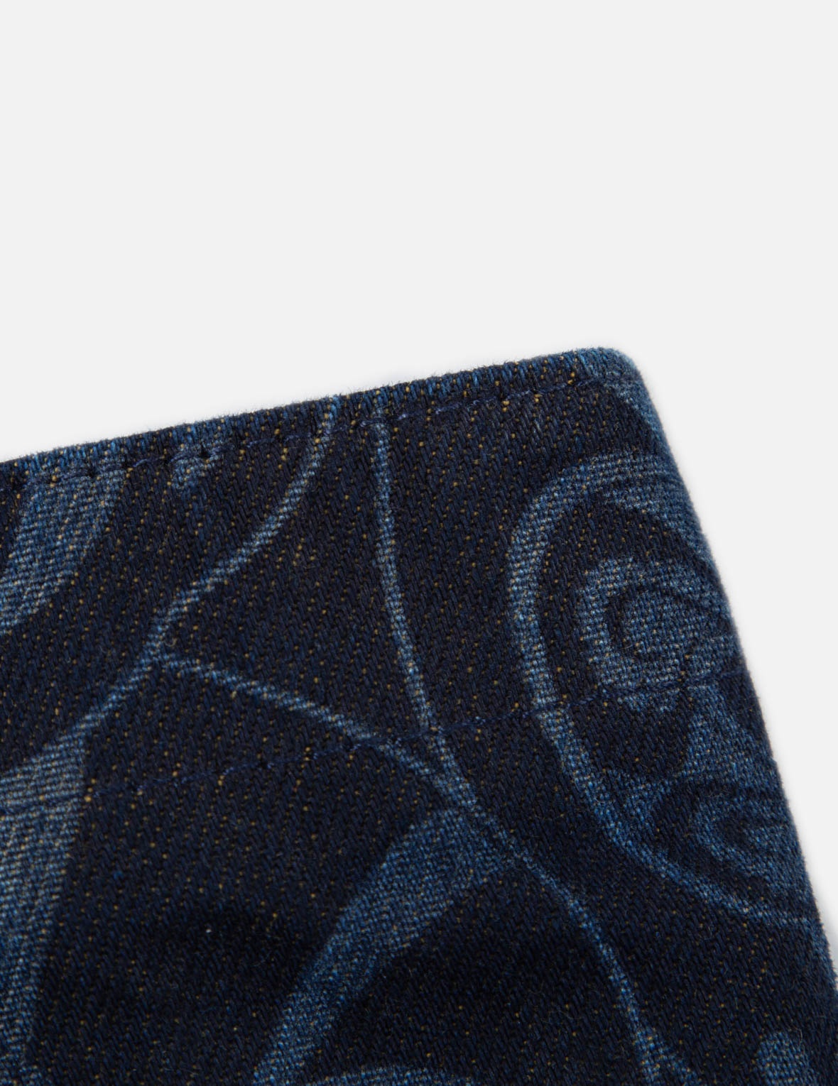 ALLOVER DARUMA DISCHARGED-PRINT DENIM TOTE BAG - 5