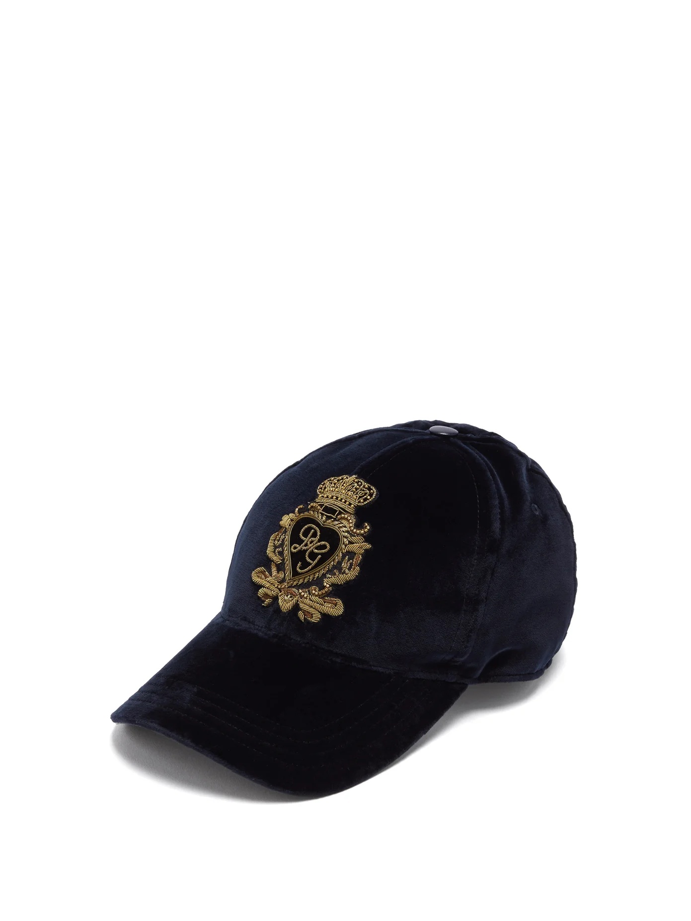 Logo-embroidered cotton-blend velour cap - 1