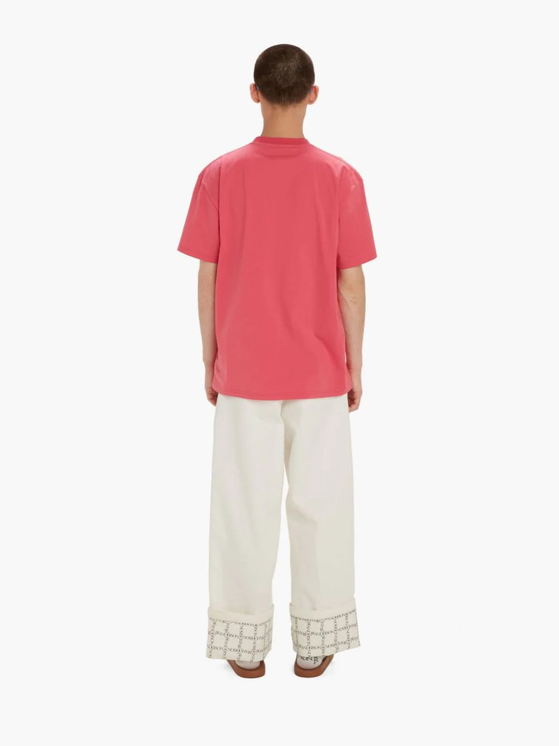 LOGO GRID CUFF WIDE LEG JEANS 4