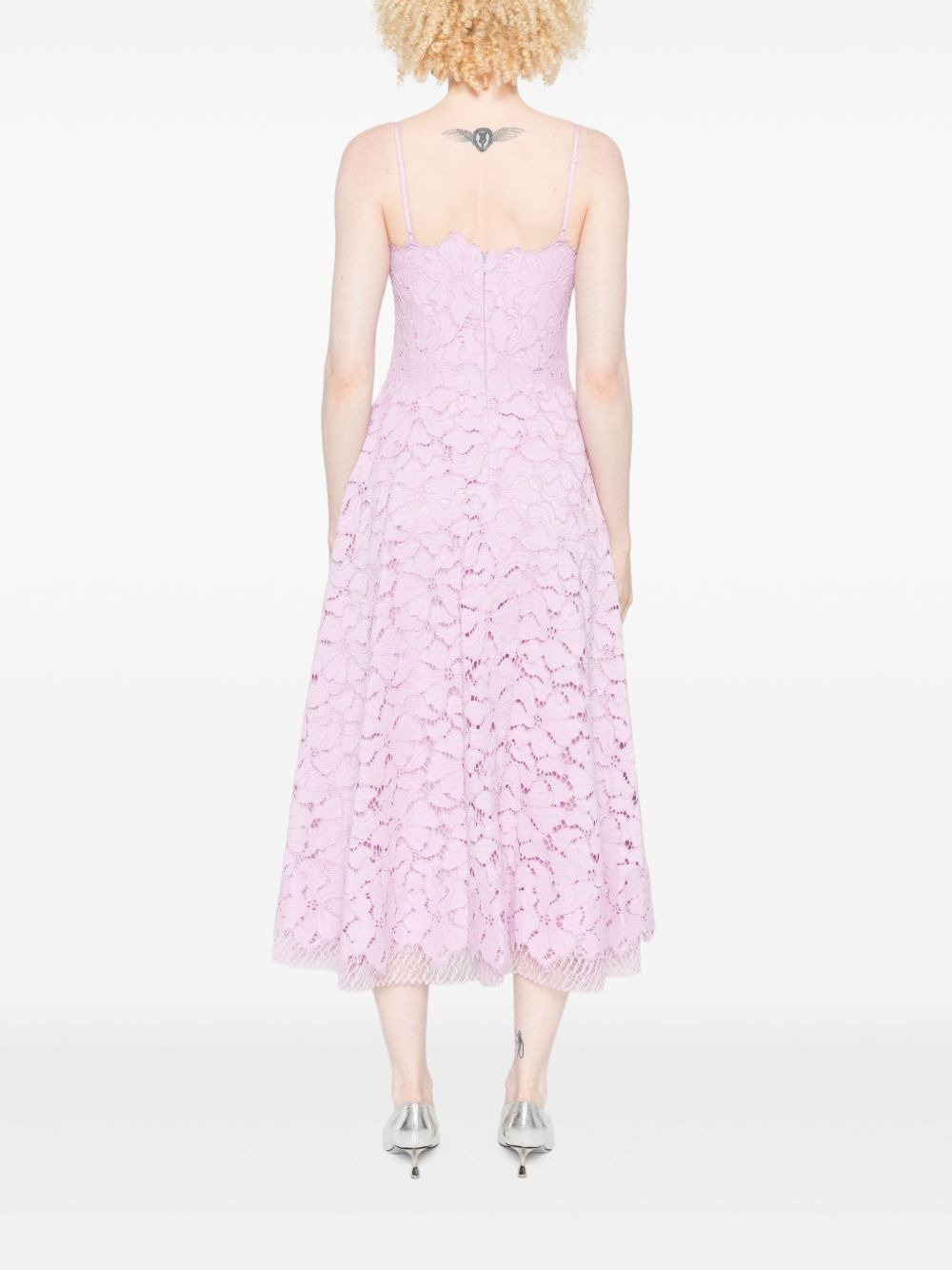 floral-lace midi dress - 4