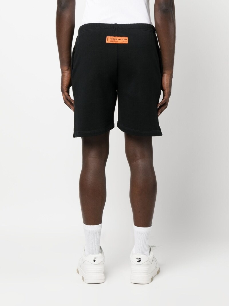 logo-print jersey track shorts - 4