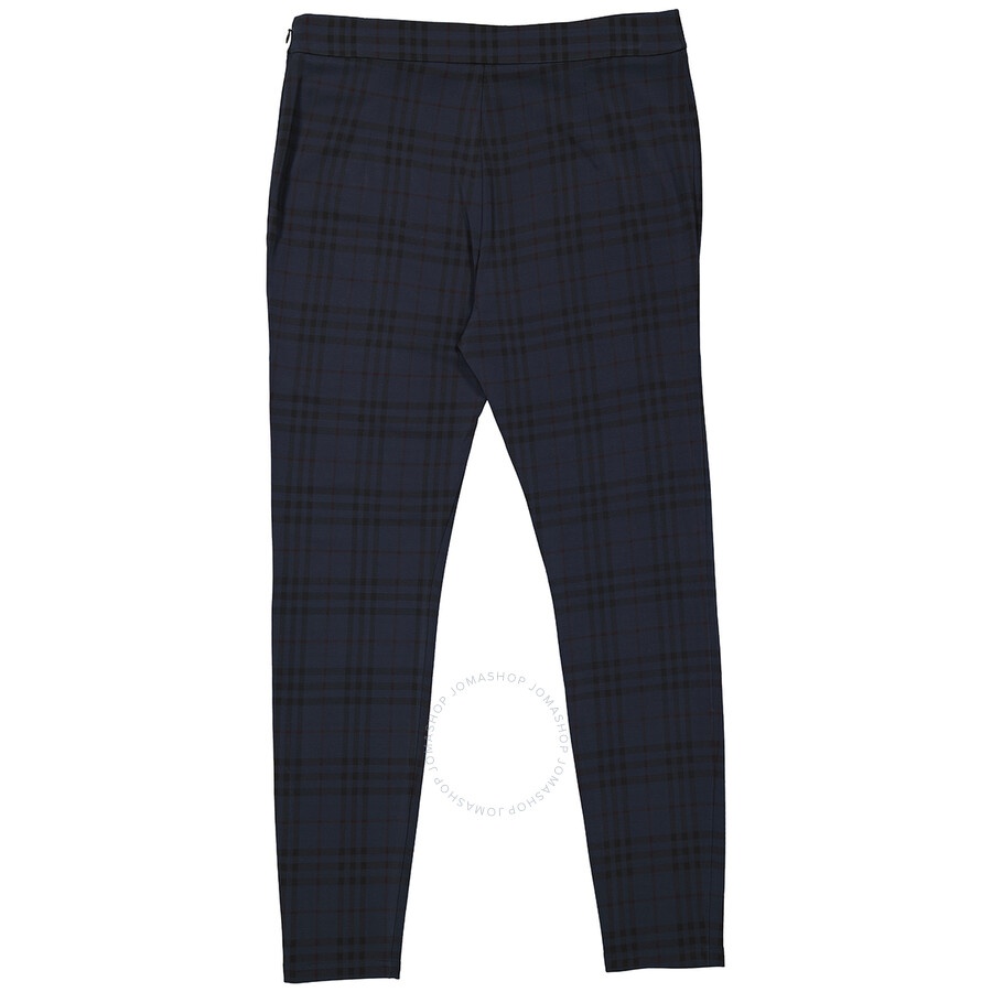Burberry Midnight Navy Check Print Stretch Jersey Leggings - 2