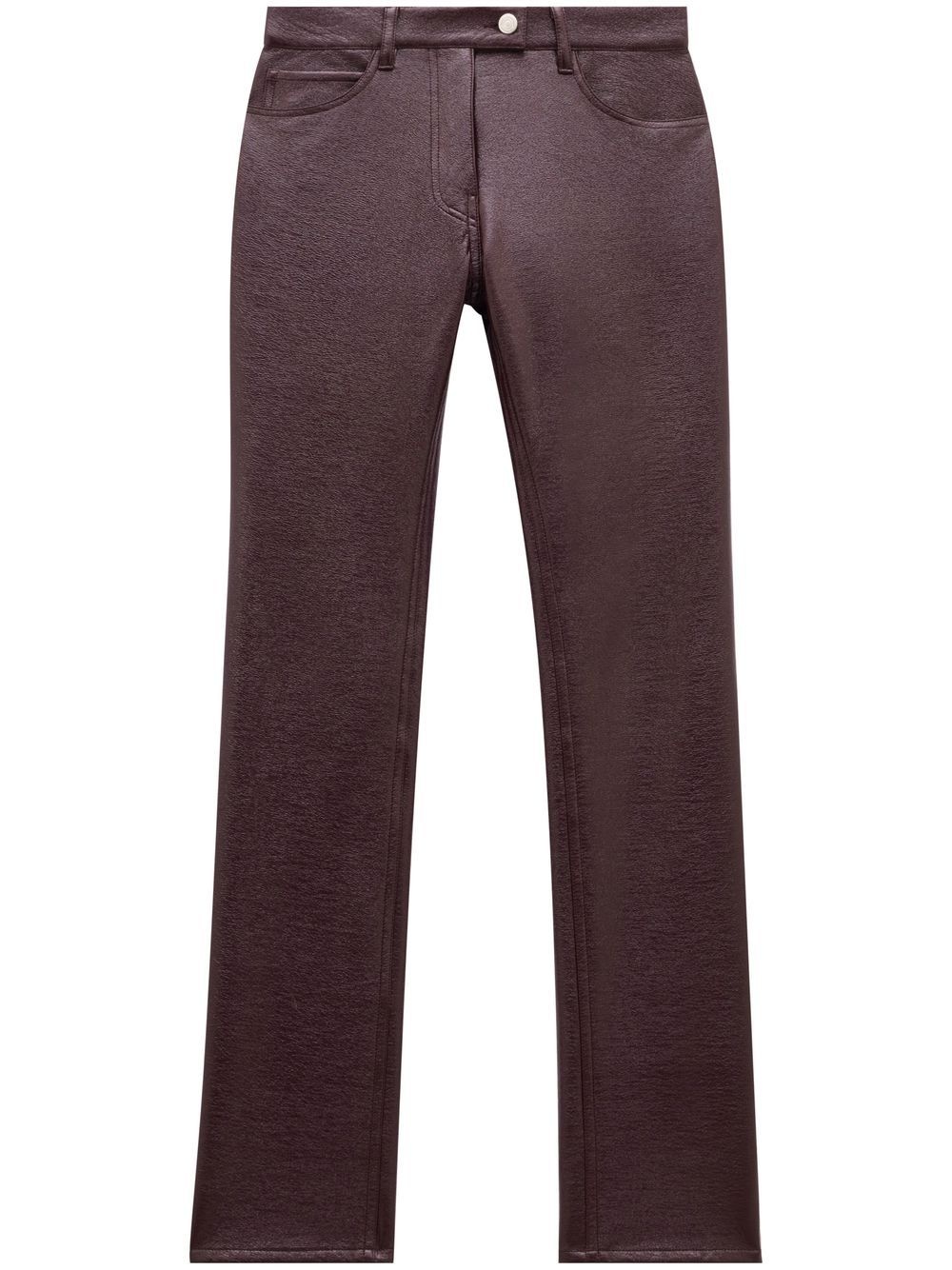 slim-fit vinyl trousers - 1