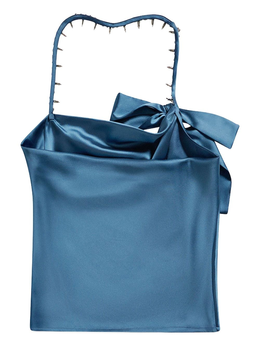 crystal-embellished satin top - 5