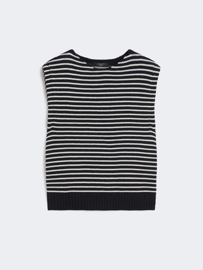 LANDA Cotton yarn gilet - NAVY 1