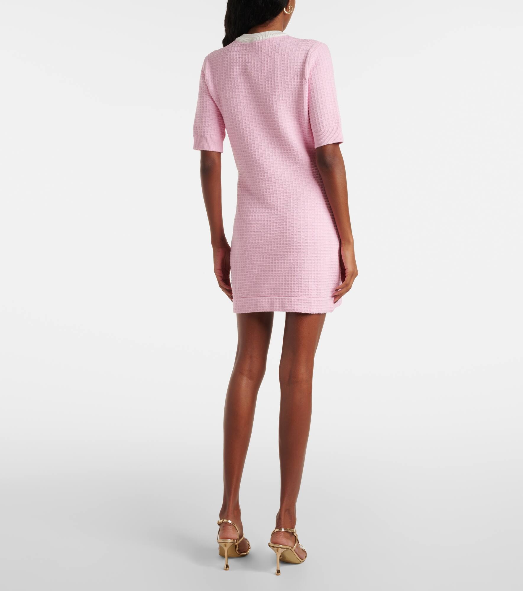 Waffle-knit cotton minidress - 3