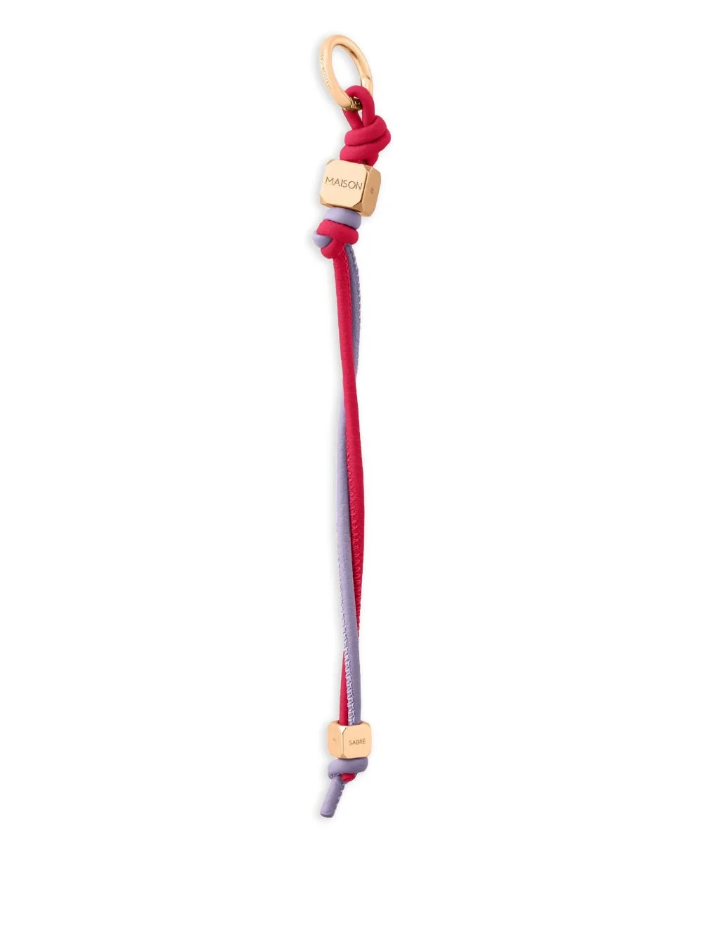 cuboidal hardware leather wristlet charm - 1