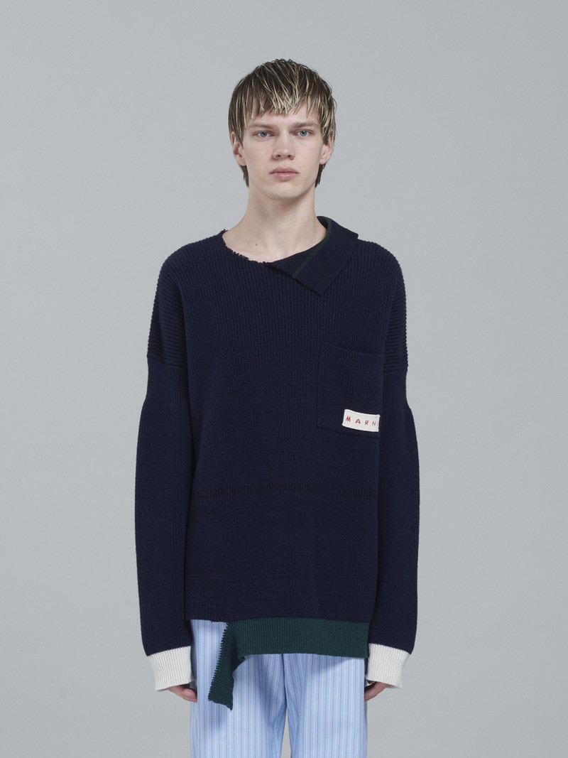 Marni SHETLAND WOOL AND COTTON CREWNECK SWEATER outlook