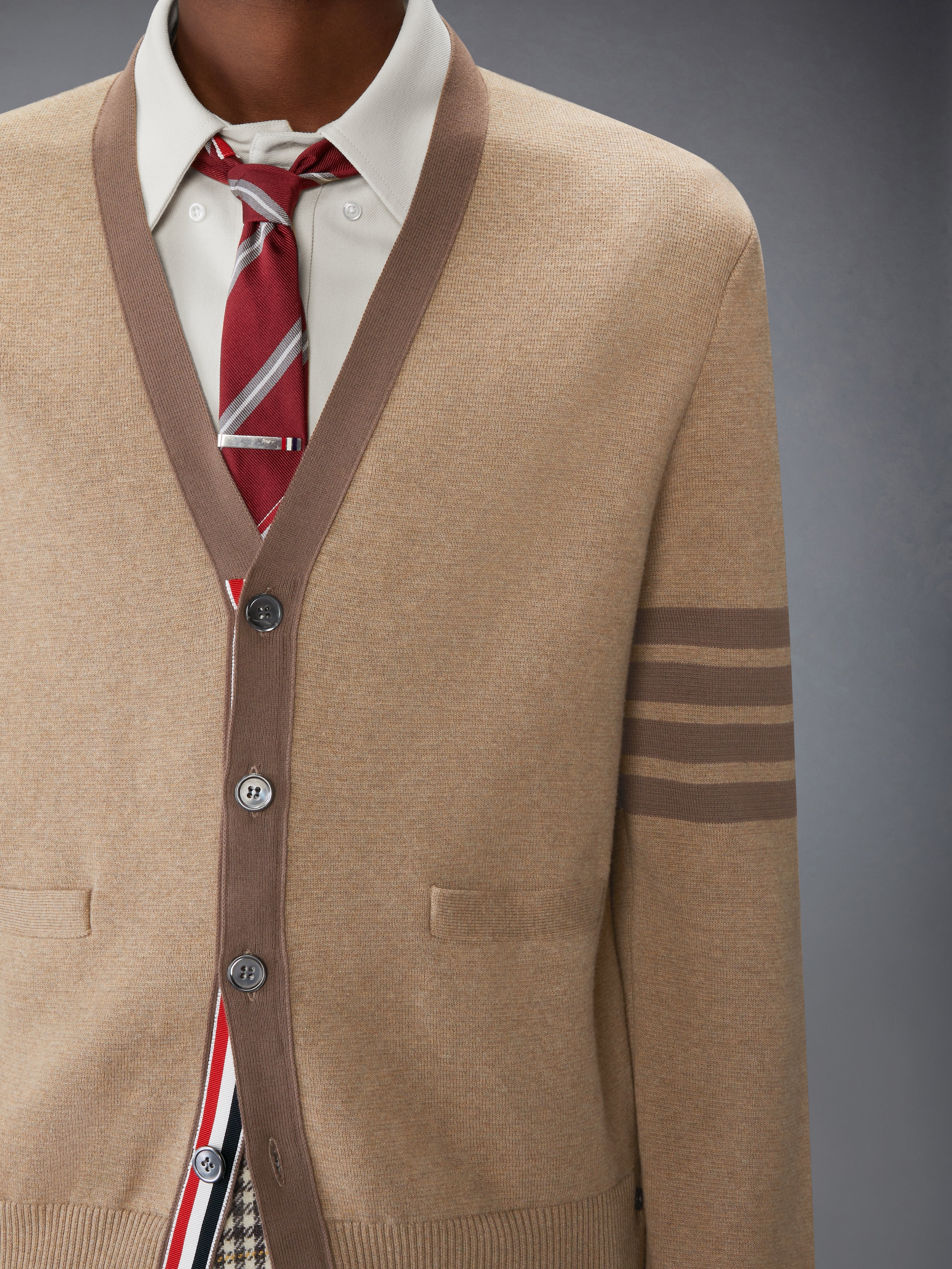 MILANO STITCH 4-BAR V NECK CARDIGAN - 7