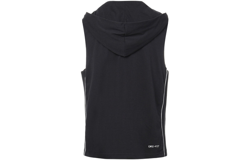 Nike Nike Dri-FIT Standard Issue Casual Solid Color Breathable Sports hooded Vest Black DH7442-010 outlook