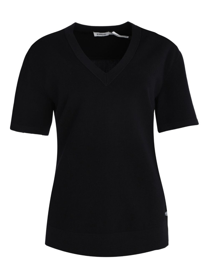 pleated V-neck blouses 1