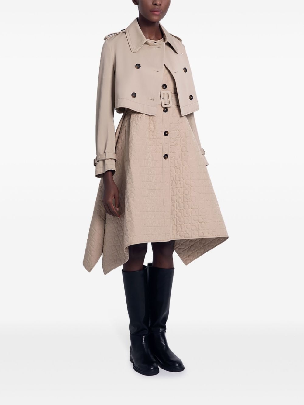 cropped trench coat - 3
