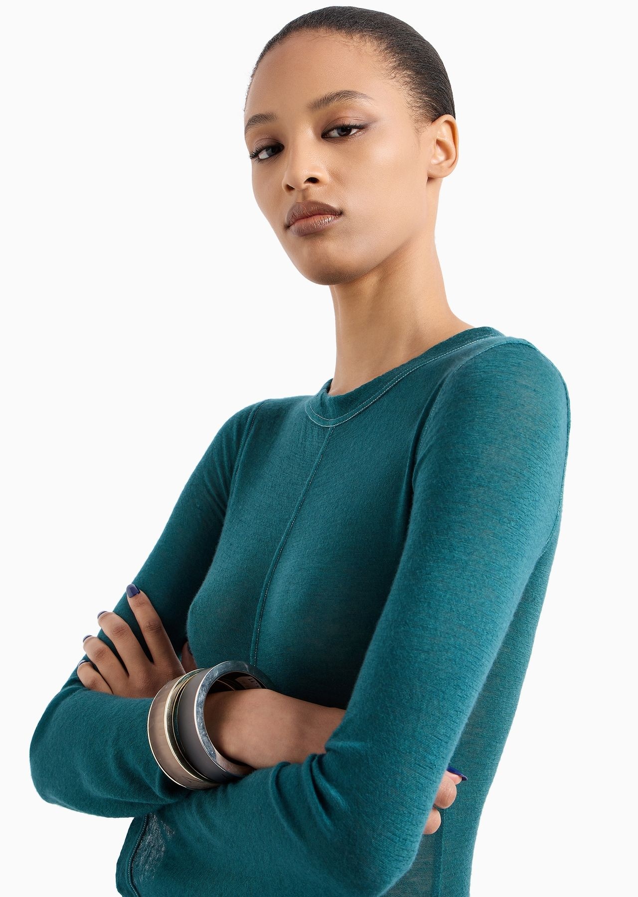 Long dress in cashmere jersey - 5