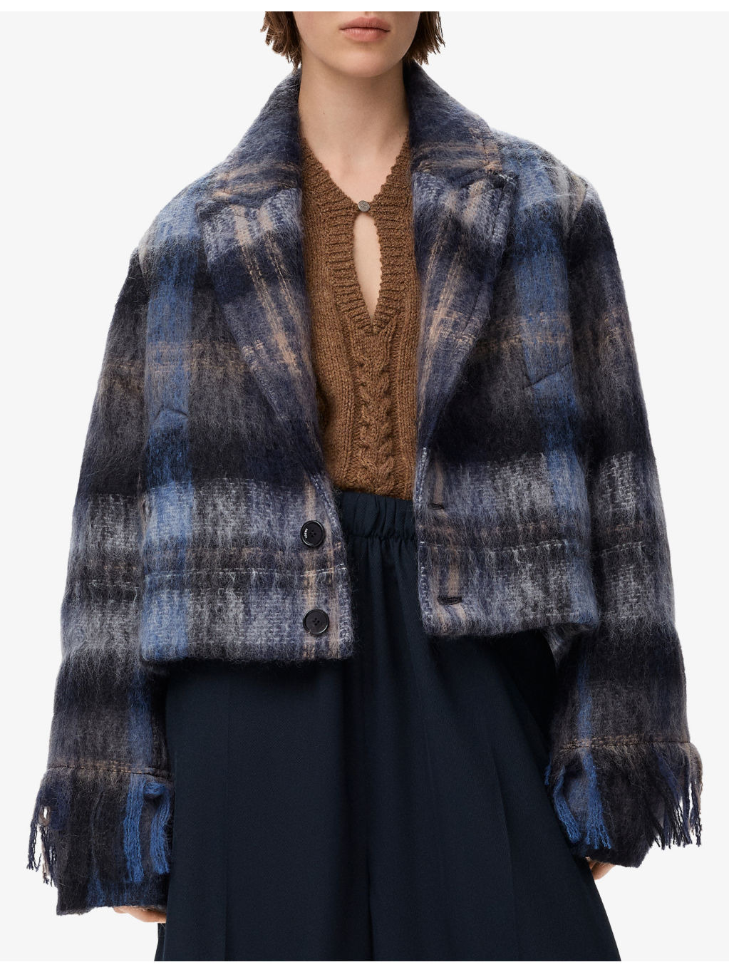 Check Brushed Wool-Blend Jacket - 3