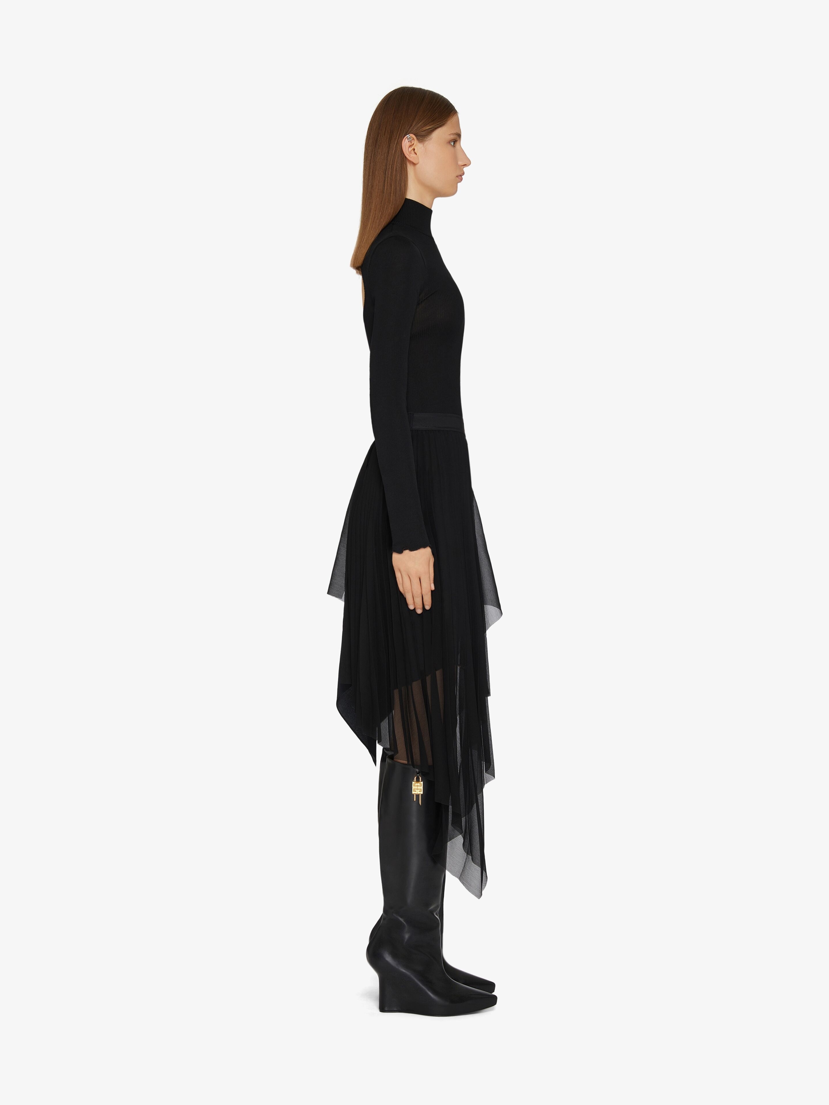 ASYMMETRICAL PLEATED SKIRT - 3