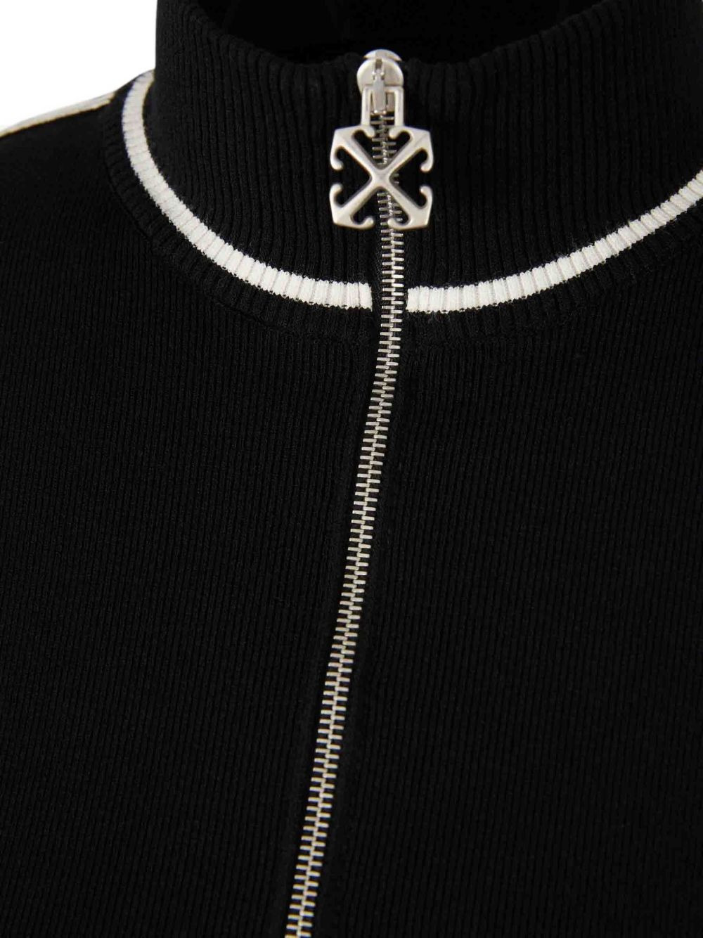 zip-fastening stripe-detail dress - 4