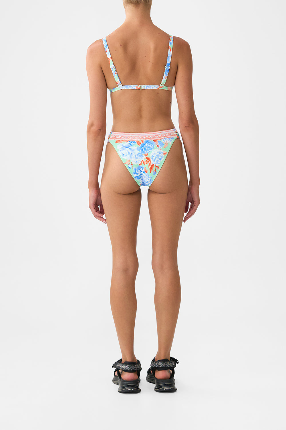 REGULAR BIKINI BOTTOM WITH RUCHED KNOT SIDES - 3