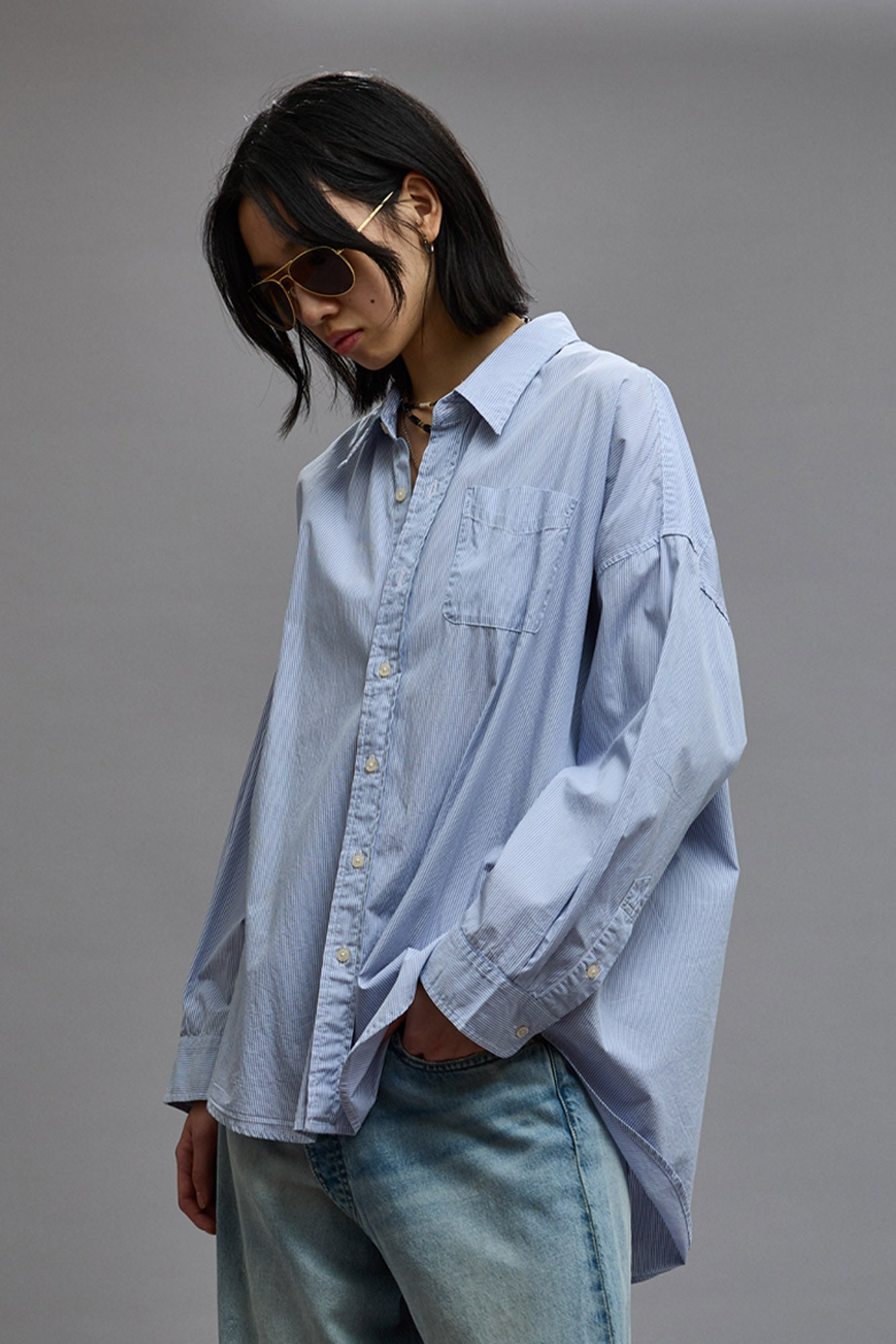 Drop Neck Oxford Shirt | R13 Denim Official Site - 2
