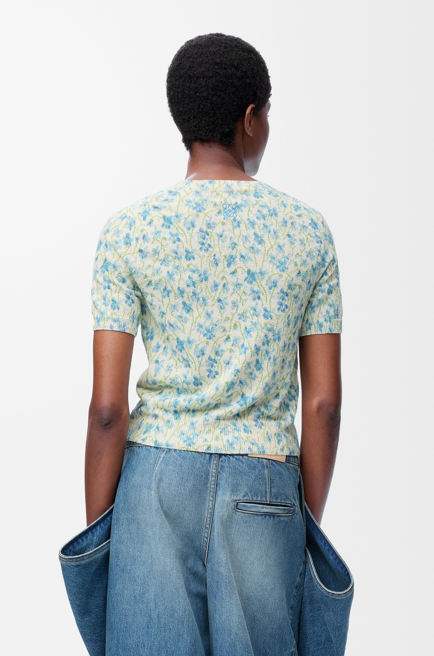 Short sleeve sweater in cotton blend - 4