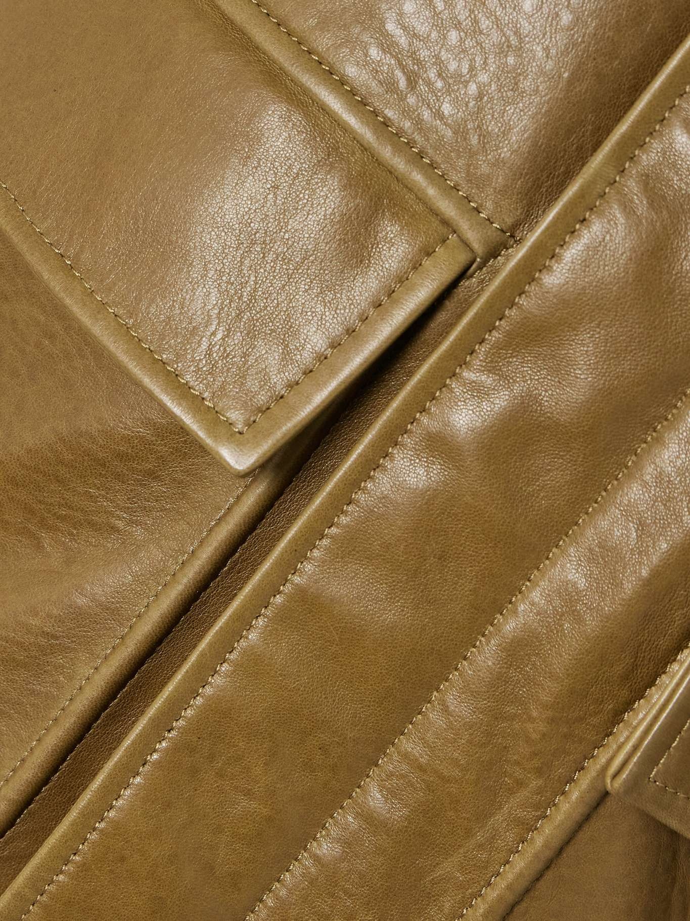 Drey textured-leather jacket Army green - 5