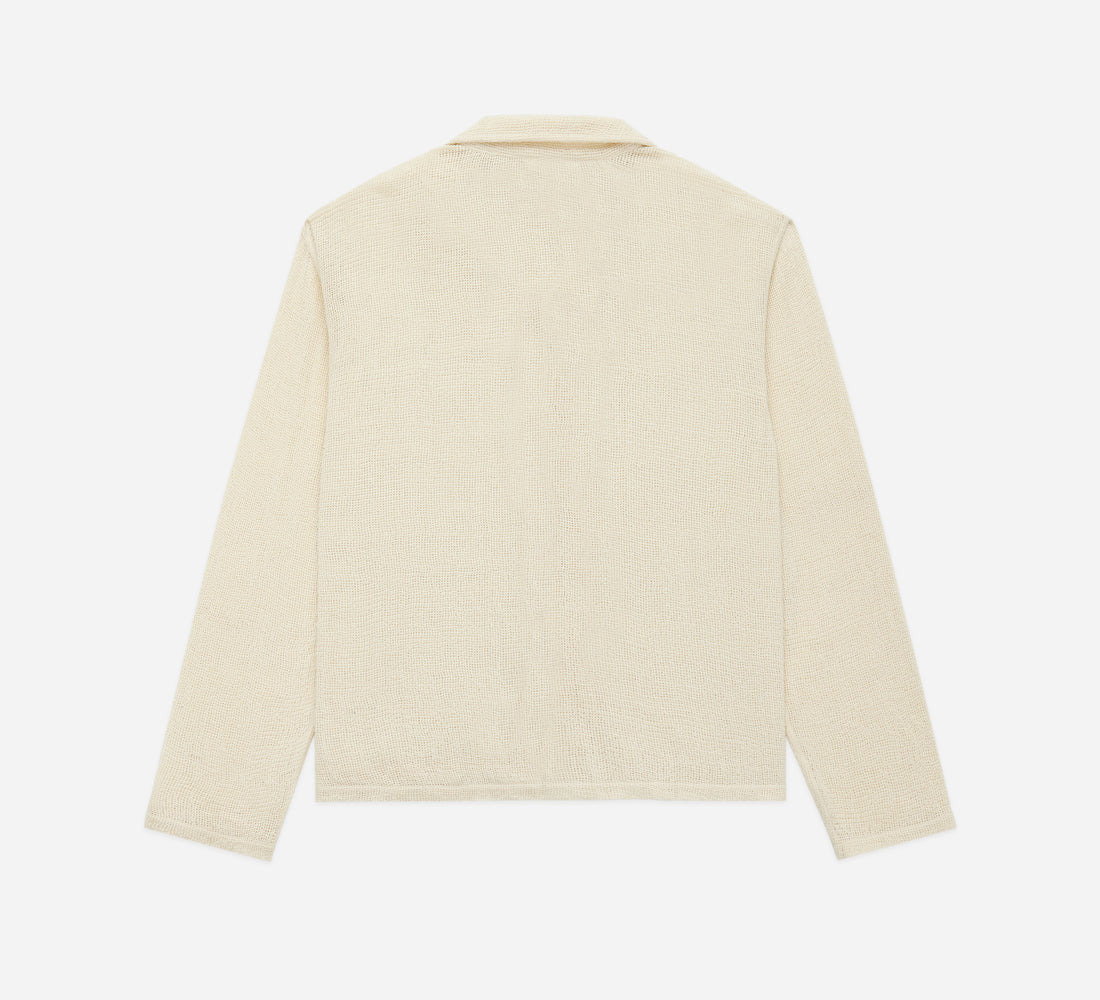 Loop Collar Shirt - Ecru Mesh - 2