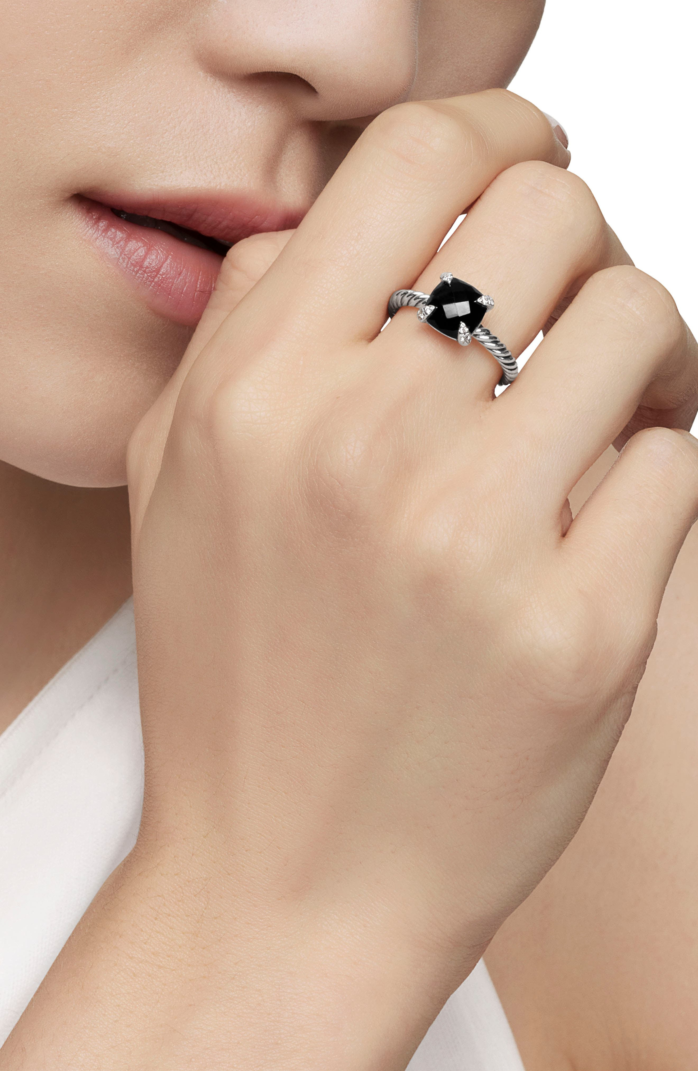 David Yurman Chatelaine® Ring with Semiprecious Stone & Diamonds in Black Onyx at Nordstrom - 6