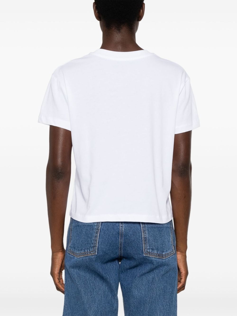 logo-embroidered cotton T-shirt - 4