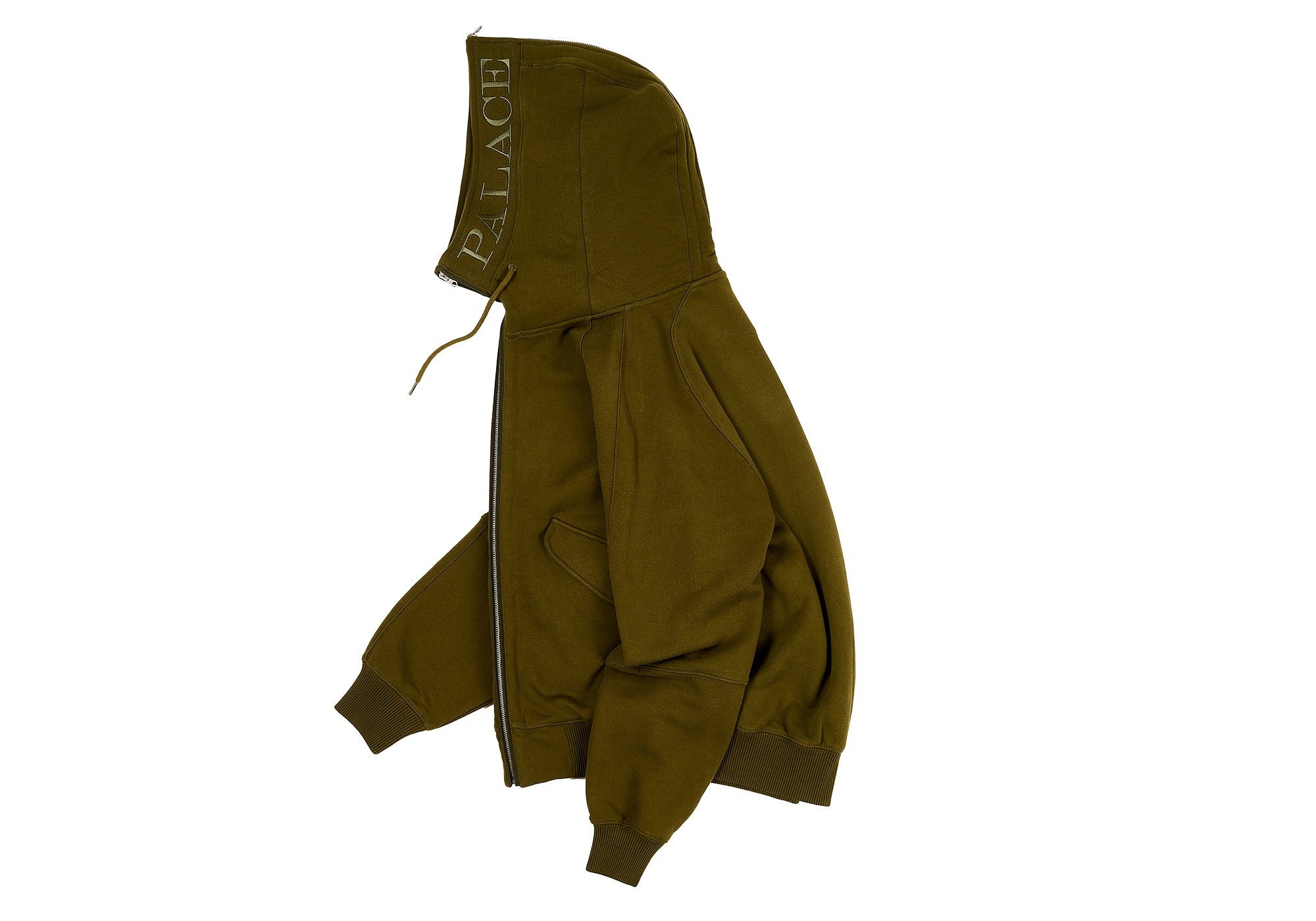 PALACE SPLIT HOOD BOMBER SWEAT OLIVE | palace | REVERSIBLE