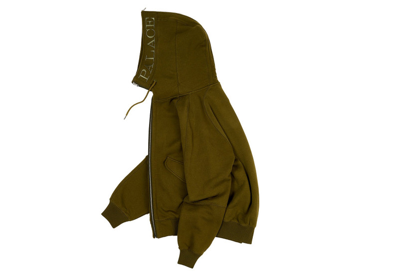 PALACE SPLIT HOOD BOMBER SWEAT OLIVE outlook