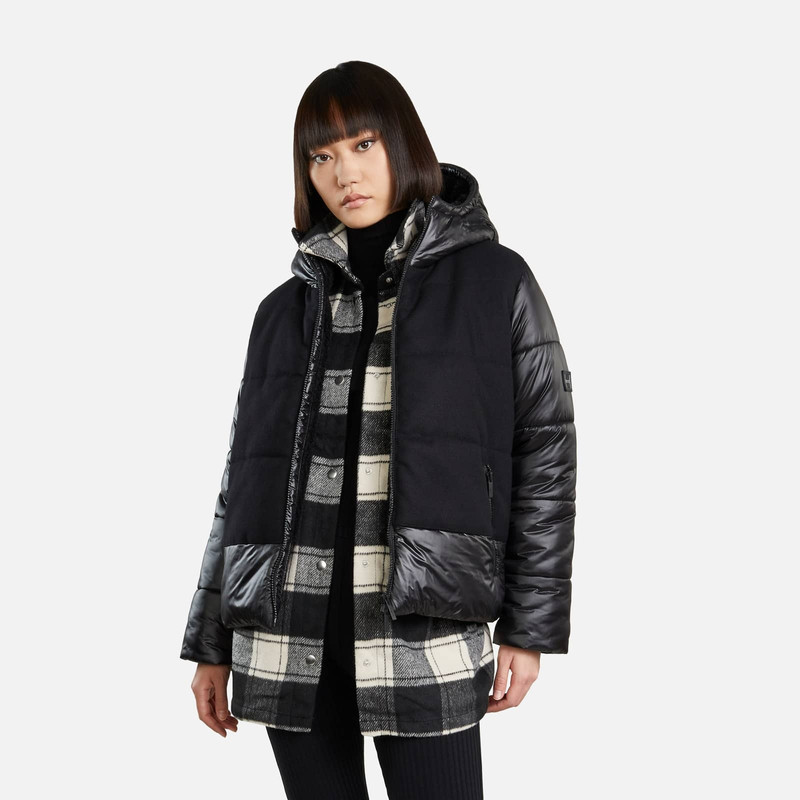 Bimaterial Quilted Jacket Black 5