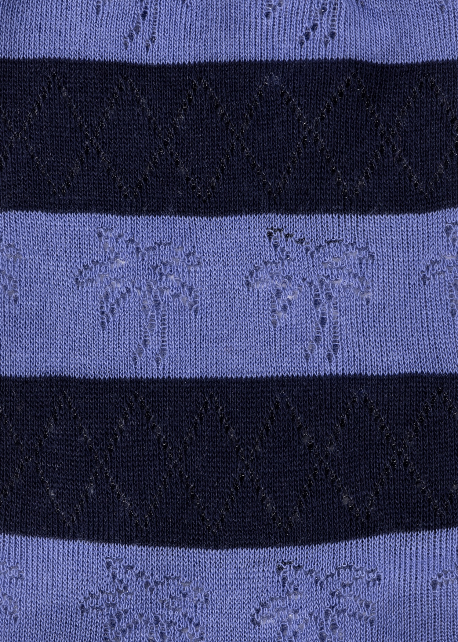 Women's Navy Stripe Crochet Pattern Socks - 3