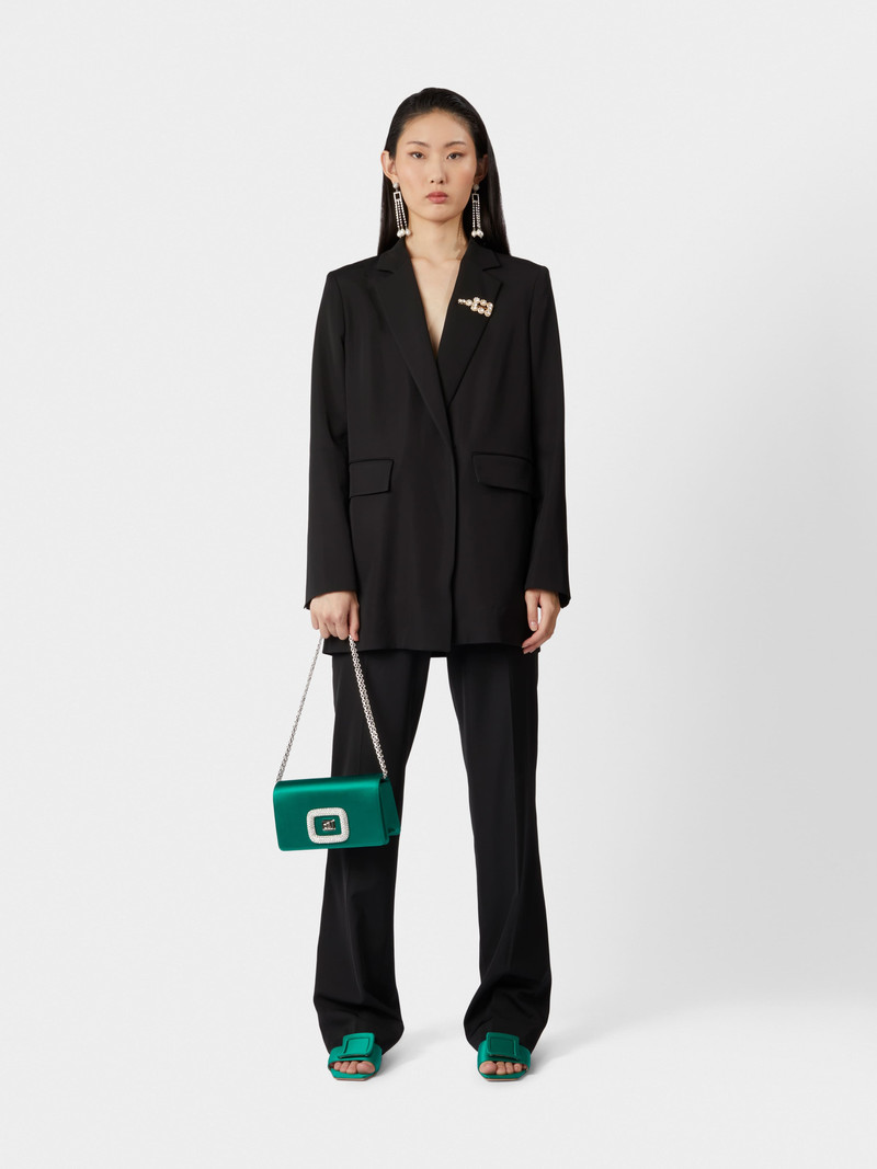 Roger Vivier Viv' Choc Jewel Mini Bag in Satin outlook