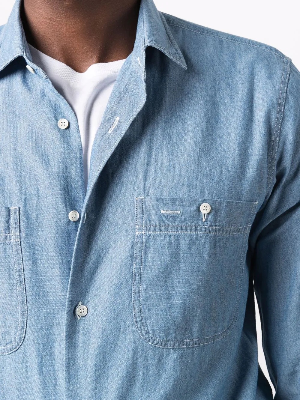 denim button-down shirt - 5