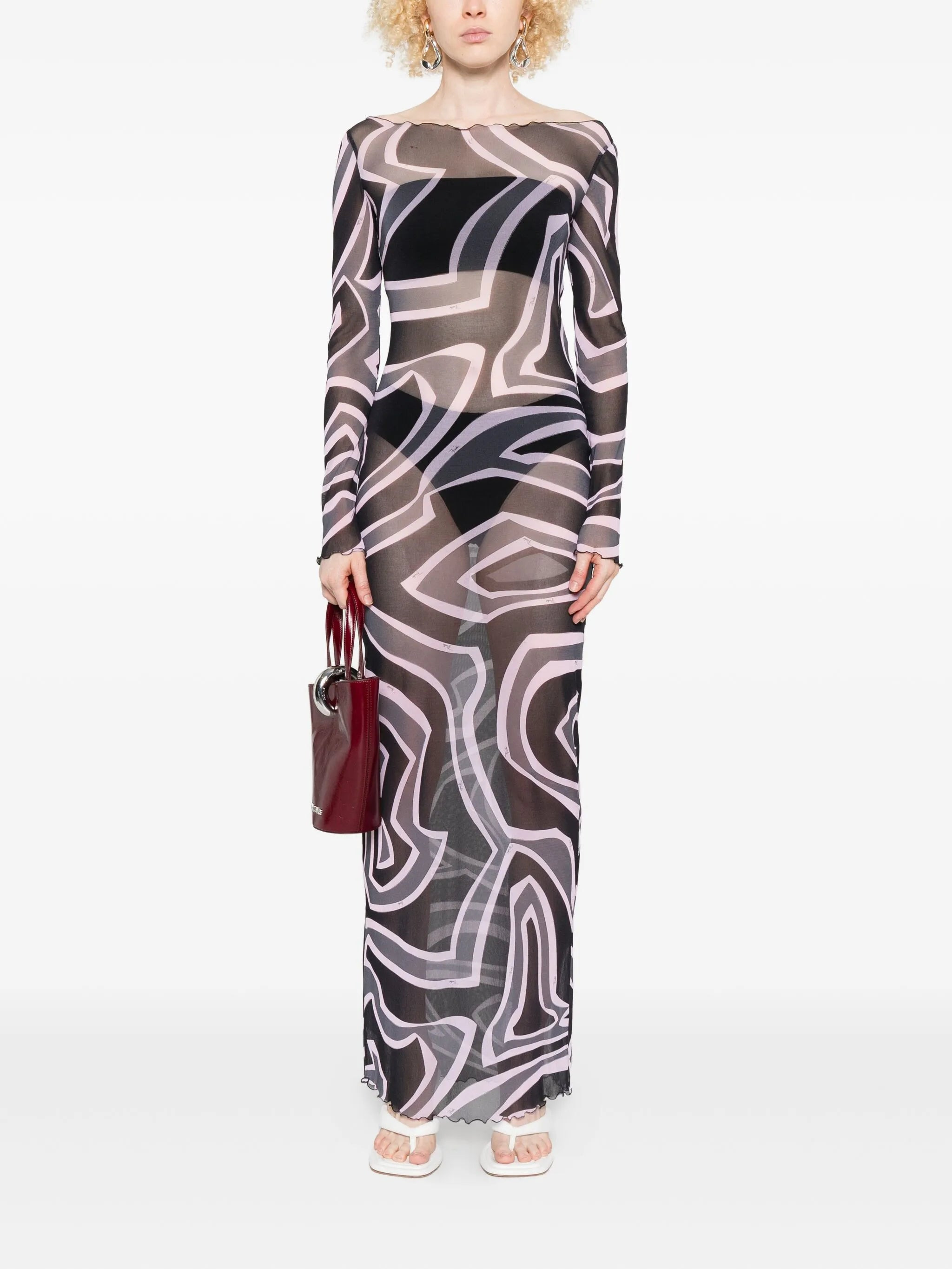 Pucci Abstract-print Long-sleeve Maxi Dress - 3