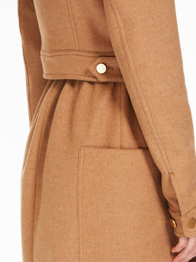 FOGLIA Camel colour biker jacket 5