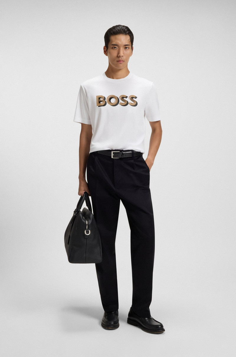 BOSS COTTON T-SHIRT WITH LOGO ARTWORK outlook