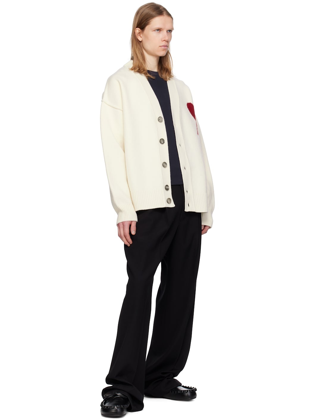 Off-White Wool Ami de Coeur Cardigan - 4