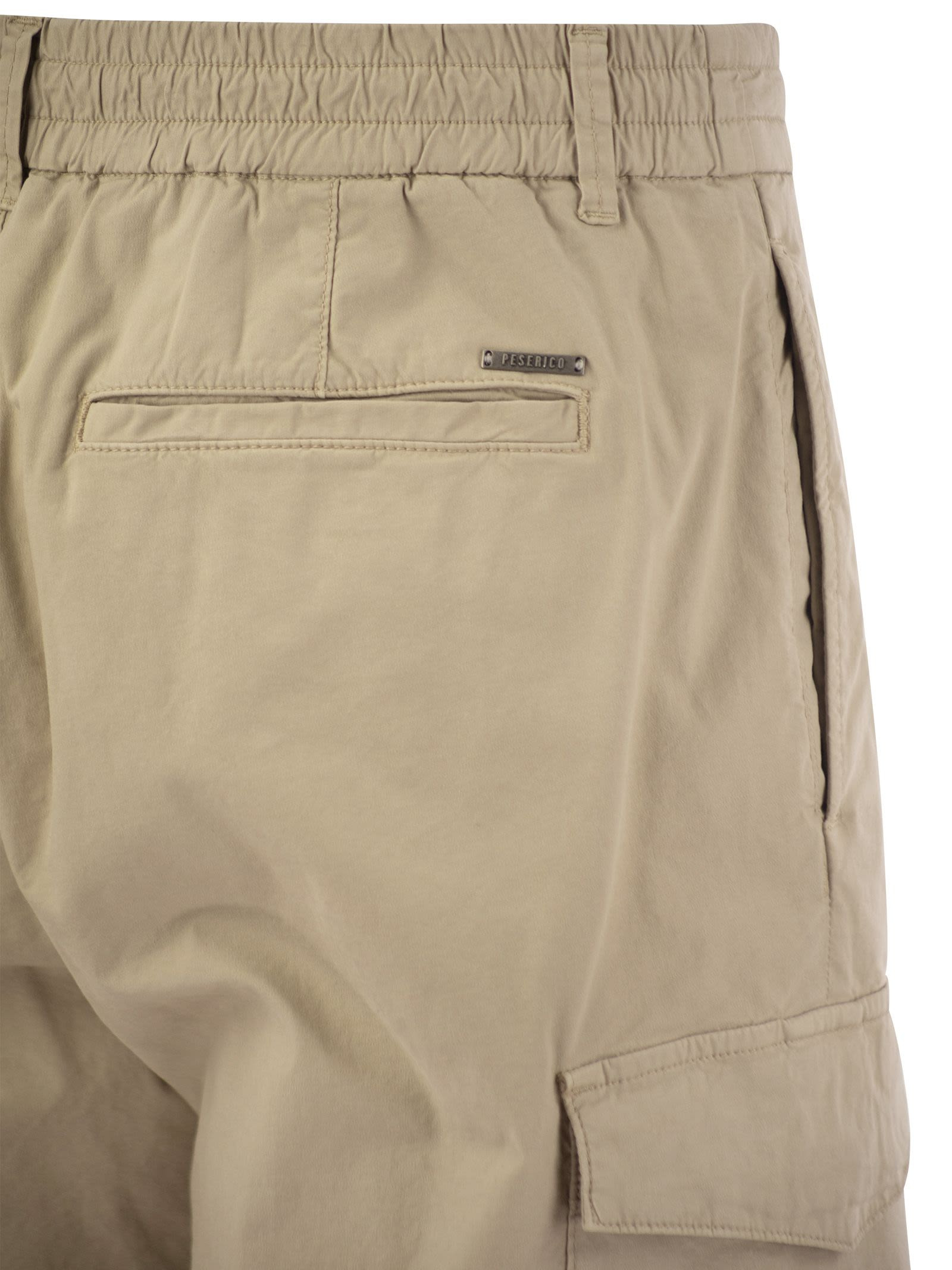 Peserico - Peserico Men Lightweight Cotton Lyocell Canvas Jogger Bermuda Shorts - 4