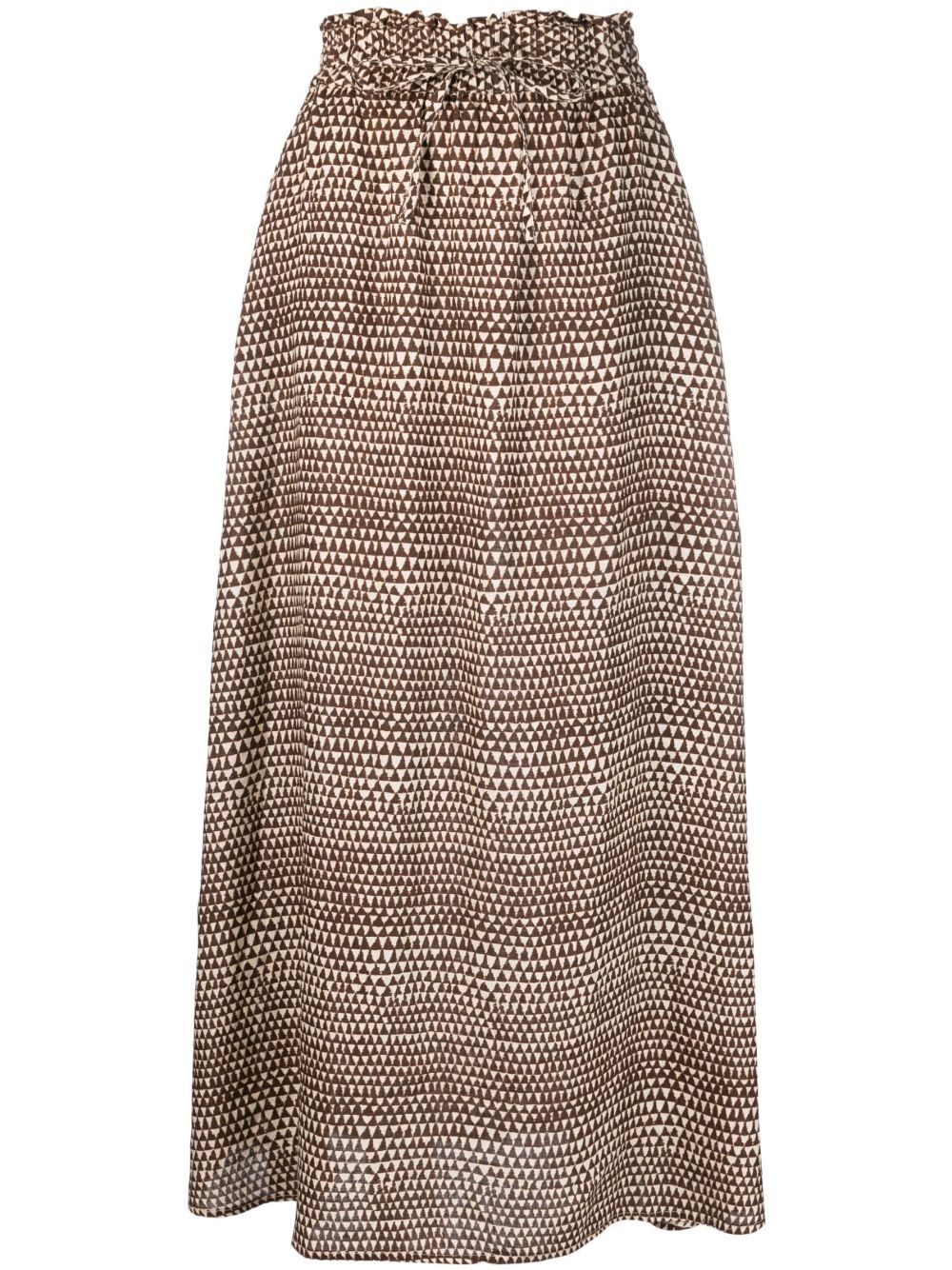 graphic-print linen skirt - 1