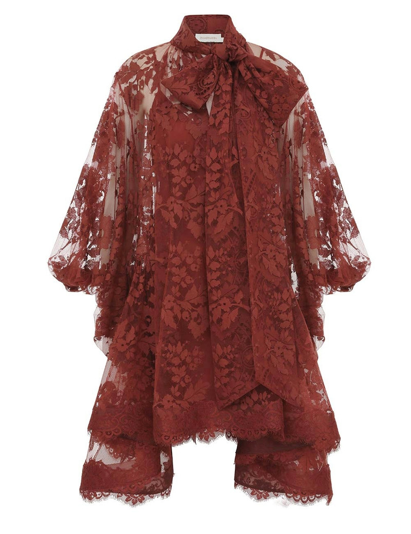 chinese dress ladies Concert Textured Lace Mini Dress