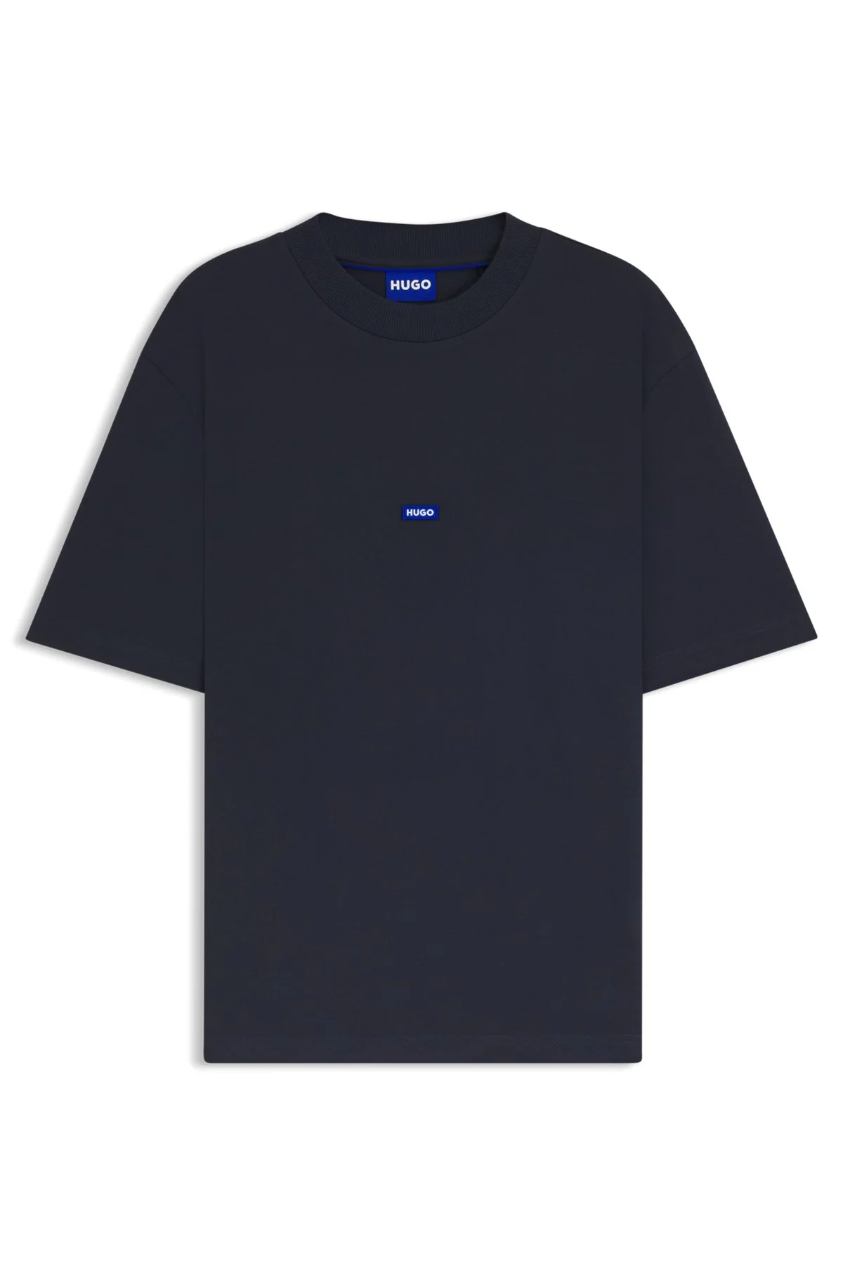 REGULAR-FIT COTTON-JERSEY T-SHIRT WITH BLUE LOGO PATCH - 1