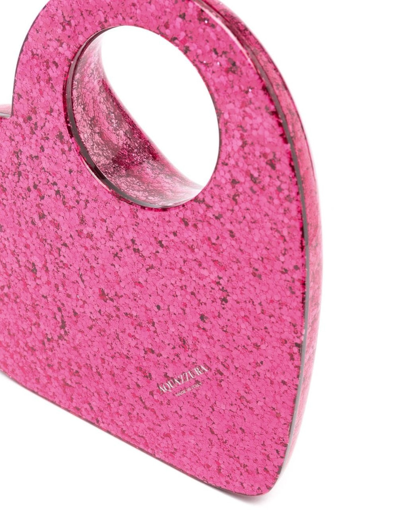 Heart glitter-embellished clutch bag 5