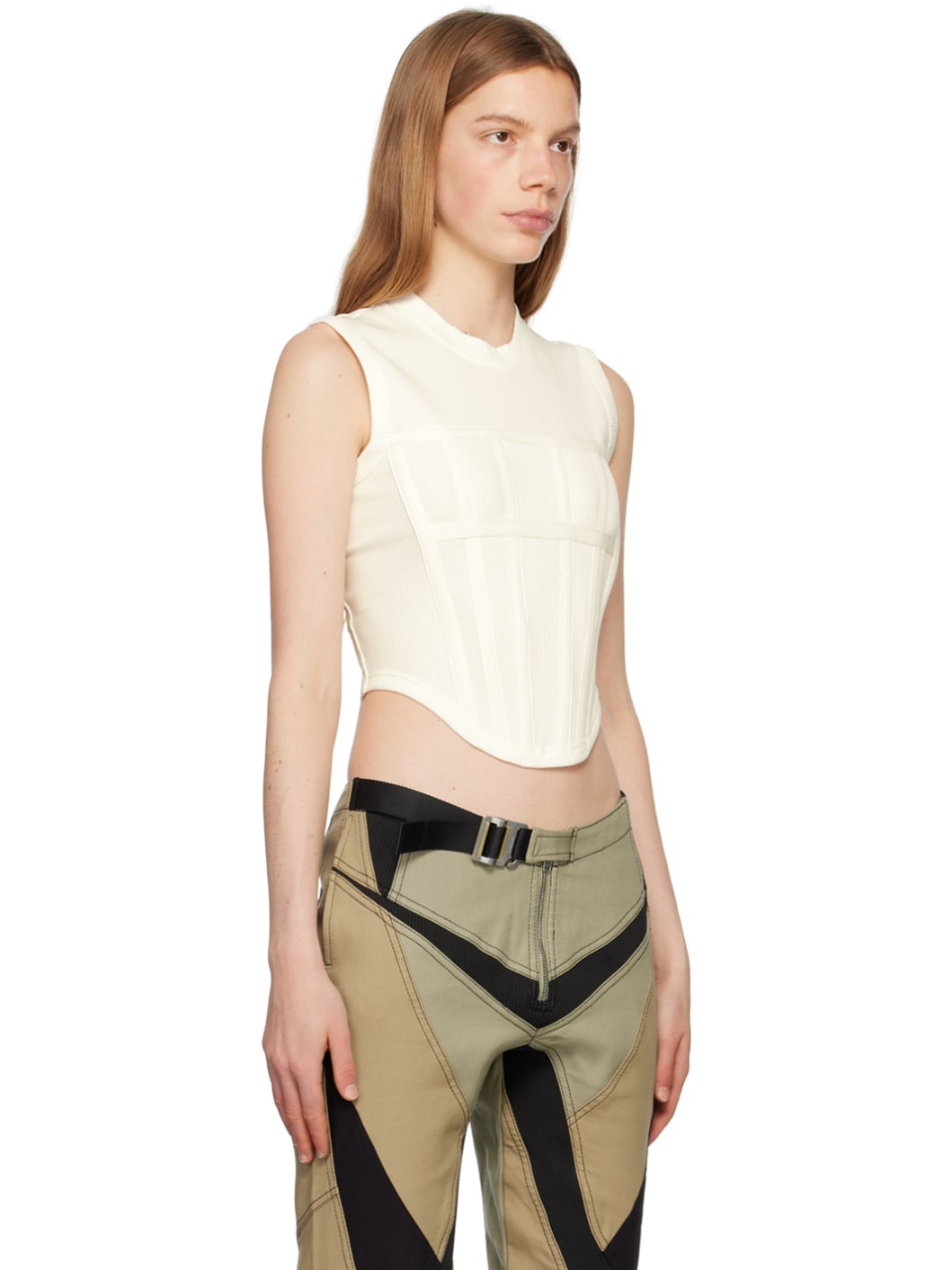White Corset Tank Top - 2