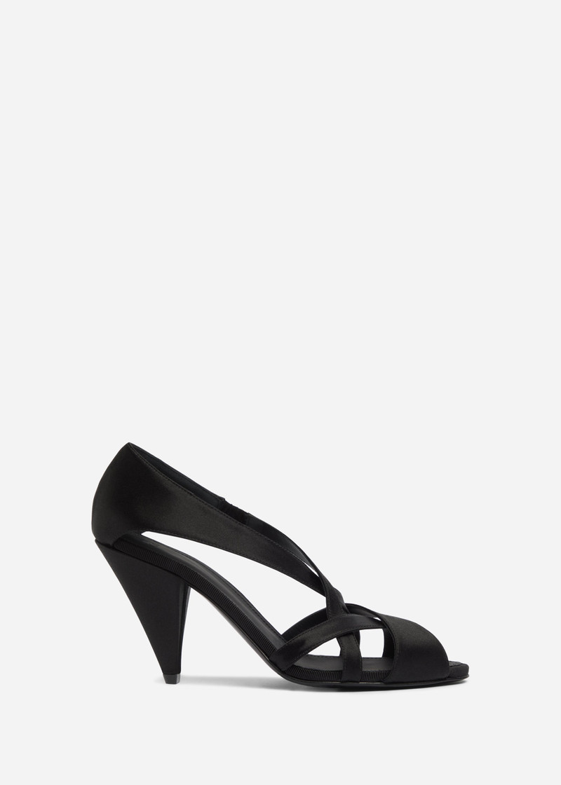Open Toe Heeled Sandal in Satin 1
