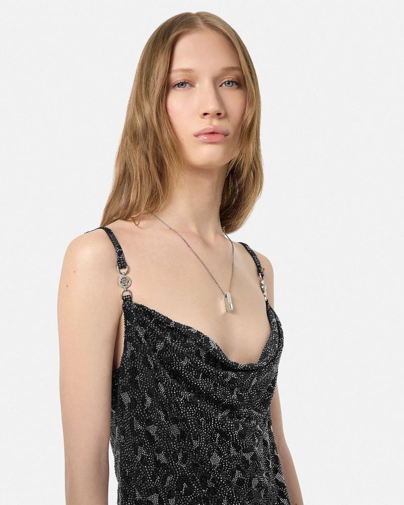 Crystal Leopard Slip Mini Dress 3