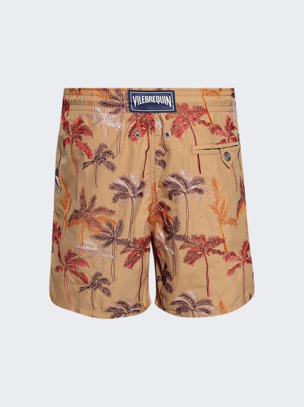 Embroidered Palm Swim Trunks Mocha - 2